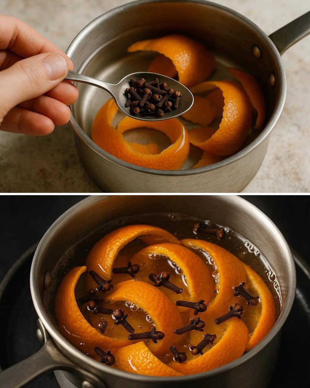 Hervir cáscaras de naranja con clavo de olor: la receta natural que calienta, perfuma y sienta bien